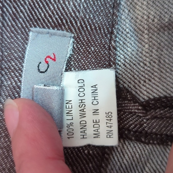 Adec2 Brown Linen Wide Leg Trousers Pants sz 12 - Picture 5 of 6